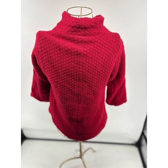 Free People 100% Lambswool Red One Button Lined 3/4 Sleeve Jacket Size XS - Picture 6 of 9